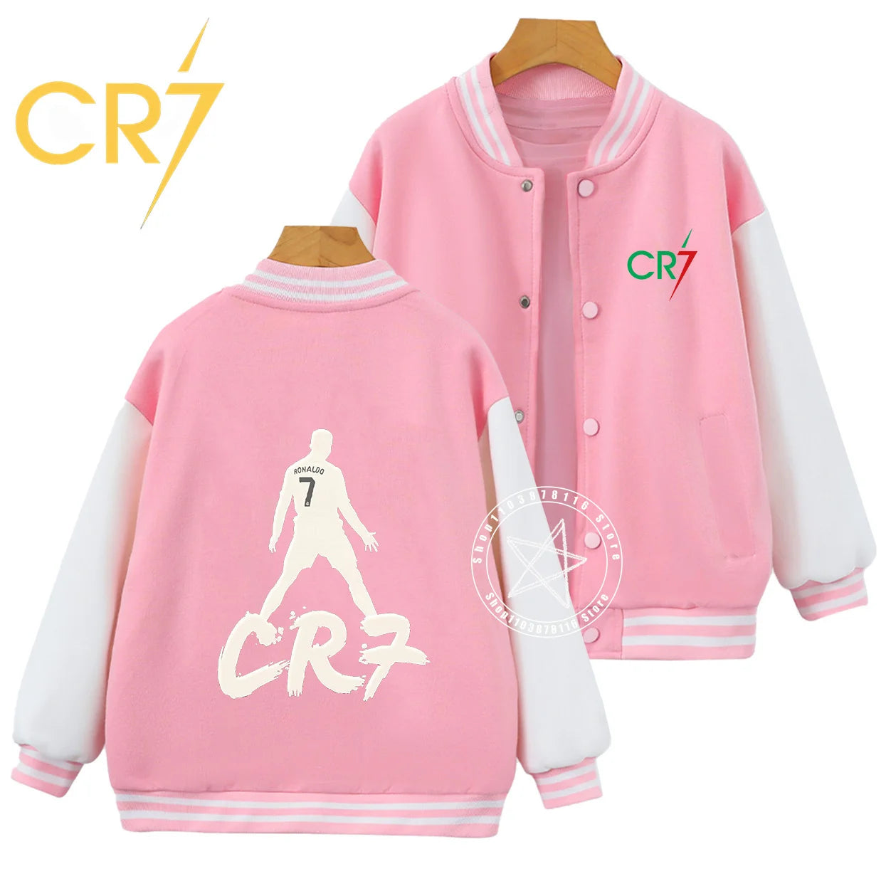 Autumn winter children handsome C Ronaldo personality print comfortable boys girls casual fashion kid thick baseball uniform