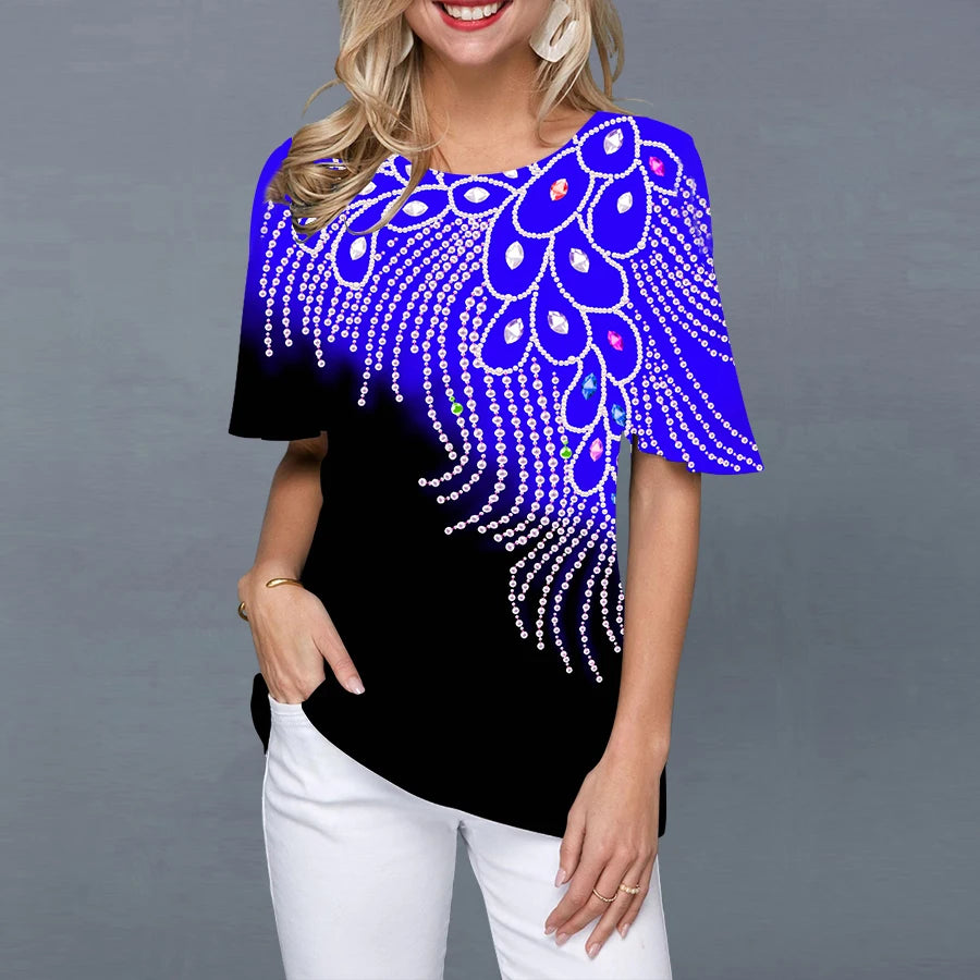 Summer Women's T-shirts Fashion 3d Print Short Sleeve