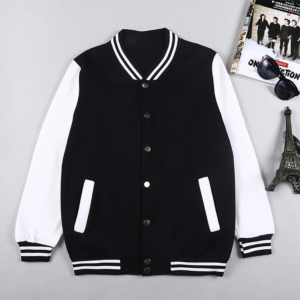 Back To The Future Out Of The Time Mens Suits New Fashion Tops Character Pattern Baseball Coats Fleece Oversized Male Clothing