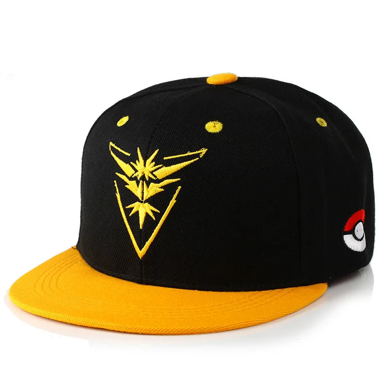 Pokemon Pikachu Baseball Cap Cartoon Anime Character Flat Brim Pop Hip Hop Hat Outdoor Sunshade Hat Boy Kids Birthday Gifts