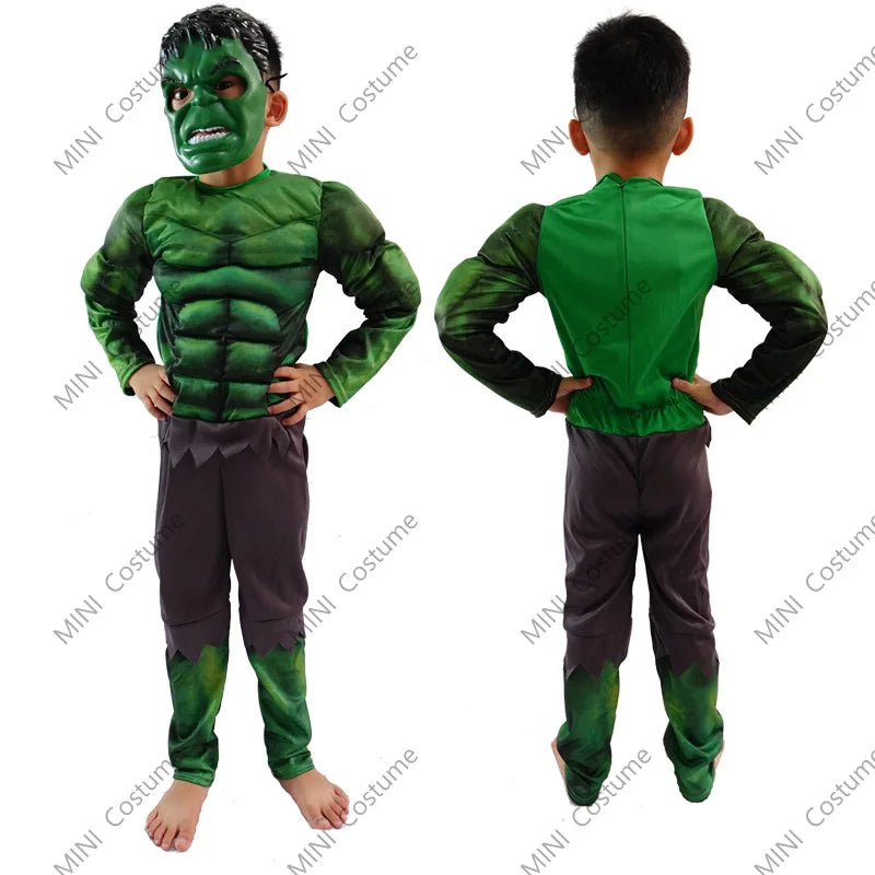 Child Hulk Muscle Costume Superhelte Børn/ Fancy Dress/Halloween Carnival Party Cosplay Boy Carnival Kids Dress Up Game Gift