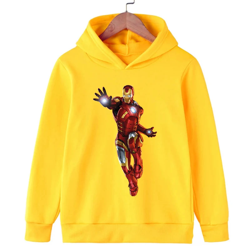 New Kids Spring Autumn Deadpool Hoodies Fashion Cartoon Printing Baby Boys Clothes Boys Casual Tops Sweatshirts 2-14Years Old