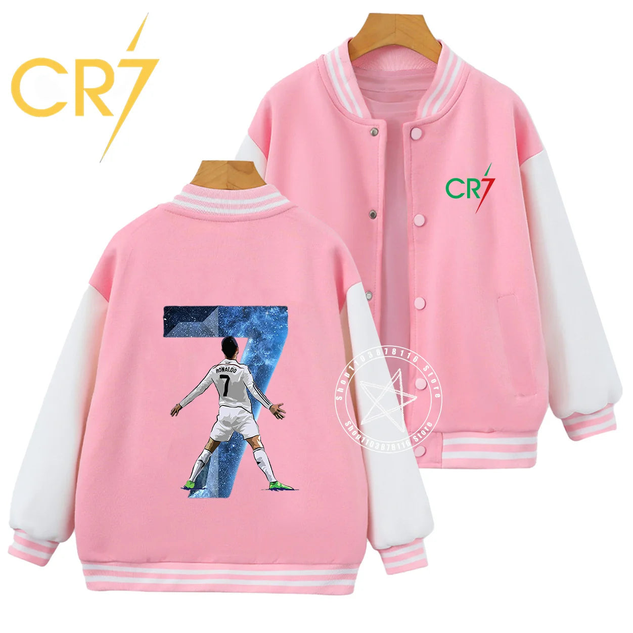 Autumn winter children handsome C Ronaldo personality print comfortable boys girls casual fashion kid thick baseball uniform