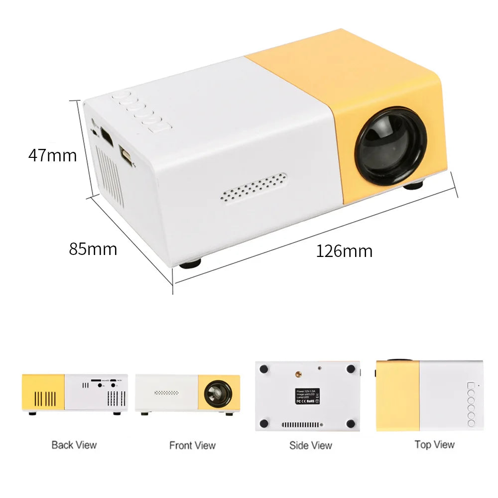 YG300 LED Mini Projector HD 320x240p compatible with HDMI USB TF Audio home Multimedia Player Smart projector Portable Travel