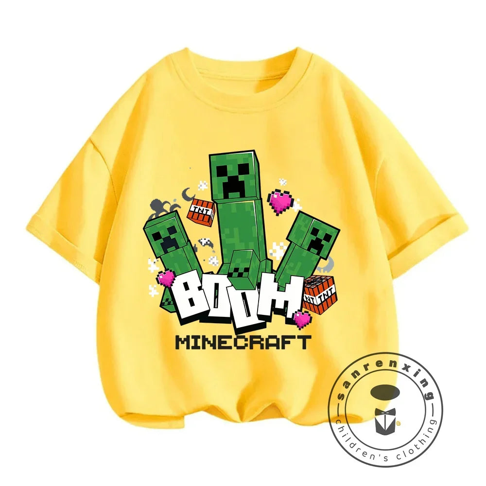 Short Sleeve Children Top Shirts Children's Boy's Minecraft CatNap Clothing Tops Baby Boys Clothing Child -shir T Shirt