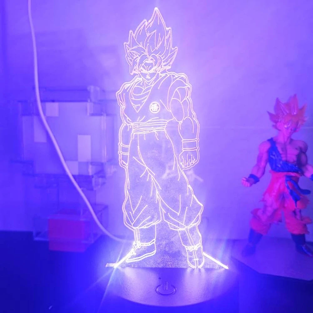 Anime Goku Vegeta Dragon Ball Z Super Saiyan 7/16 color remote control 3D Lamp LED Night Light Goku Jiren Broly Table Lamp Gift