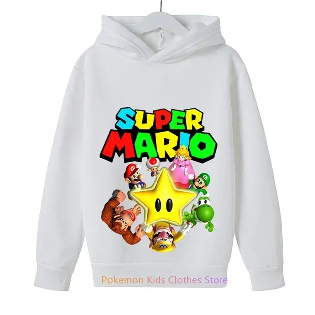 Fashion Children Game Super Mario Sweatshirt Baby Boys Girls Cartoon Pullovers Kids Autumn Clothes Mario bros Hoodies