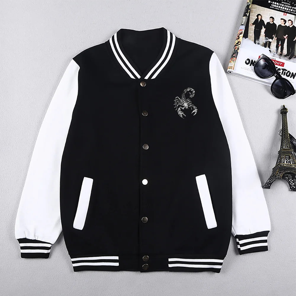 Scorpio Personality Printing Men Jackets Fashion Casual Sports Wear Baseball Uniform Comfortable Male Bomber Coats