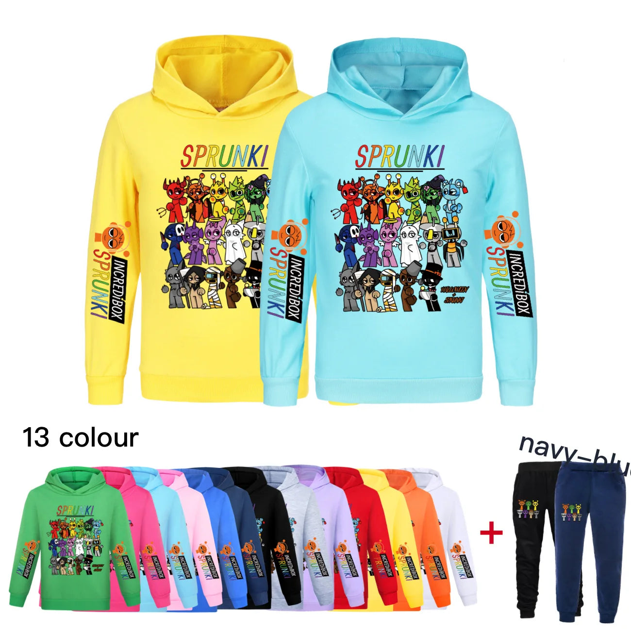 Hot Cartoon Sprunki Clothes Kids Game Incredibox Sweatshirts Baby Girls Outerwear Boys Pullover Coats Children's Top Clothing