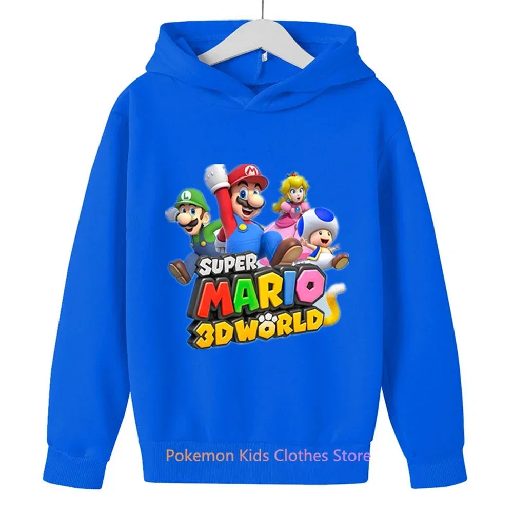 3-12 Years Old Children's Super Mario bros Children's Clothing Autumn Baby Sweater Print Pokemon Girls Pullover Boys