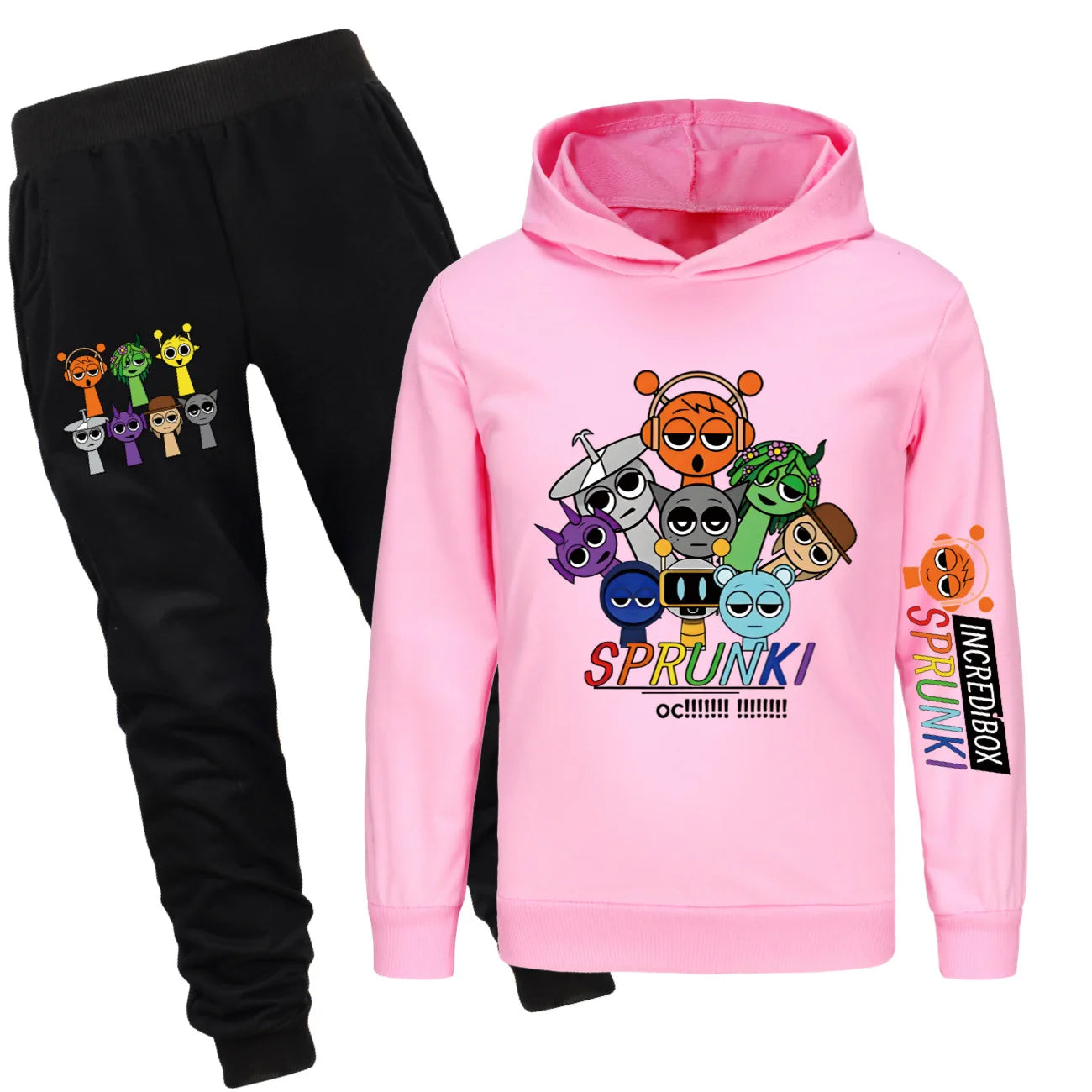 Sprunki Cartoon Clothes Kids Game Incredibox Jumper Boys Fashion Long Sleeve Sweatshirts+ Pants 2pcs Suits Toddler Girls Outfits