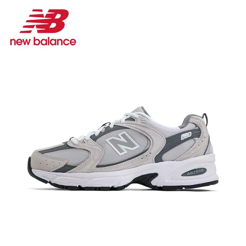 New Balance NB530 Comfort Fabric Faux Leather Breathable Low-Top Men's and Women's Running Shoes Grey Silver Unisex MR530KA