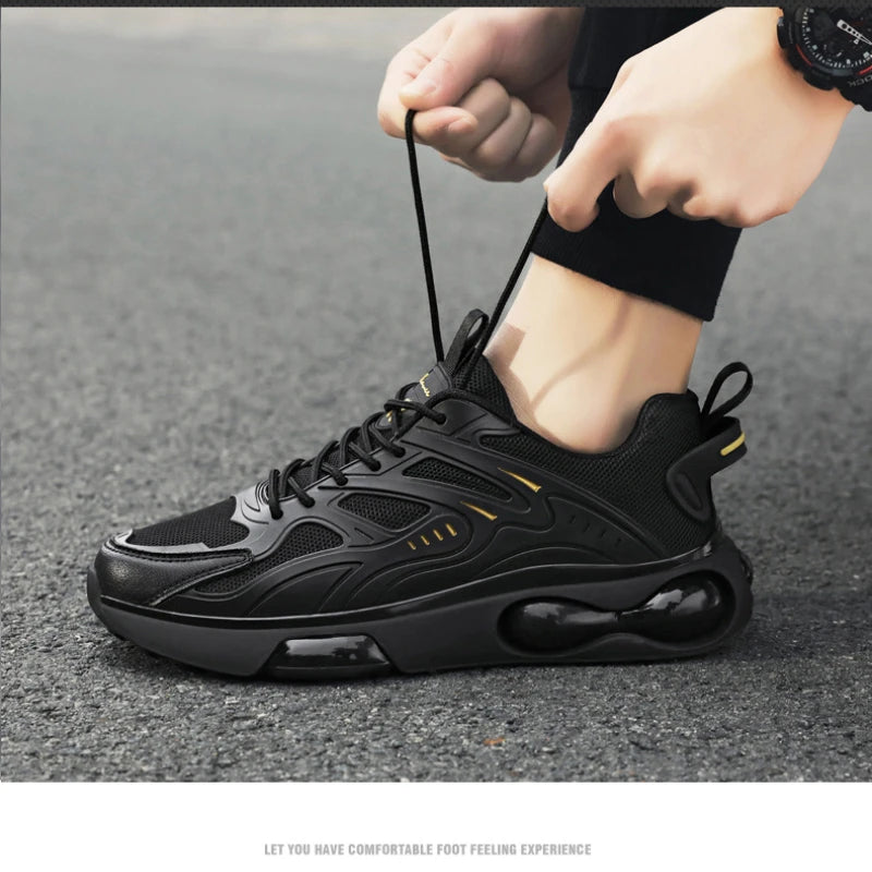 Men Running Shoes Trekking Sneakers Lace Up Soft Sole