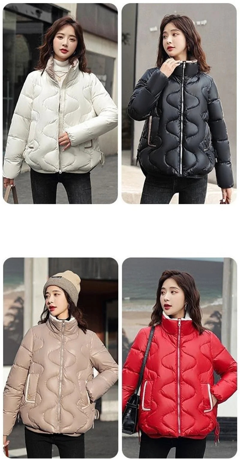 Winter Parka 2023 New Women Jackets Long Sleeve Casual Thick Warm Cotton Padded Students Coat Female Waterproof Outwear