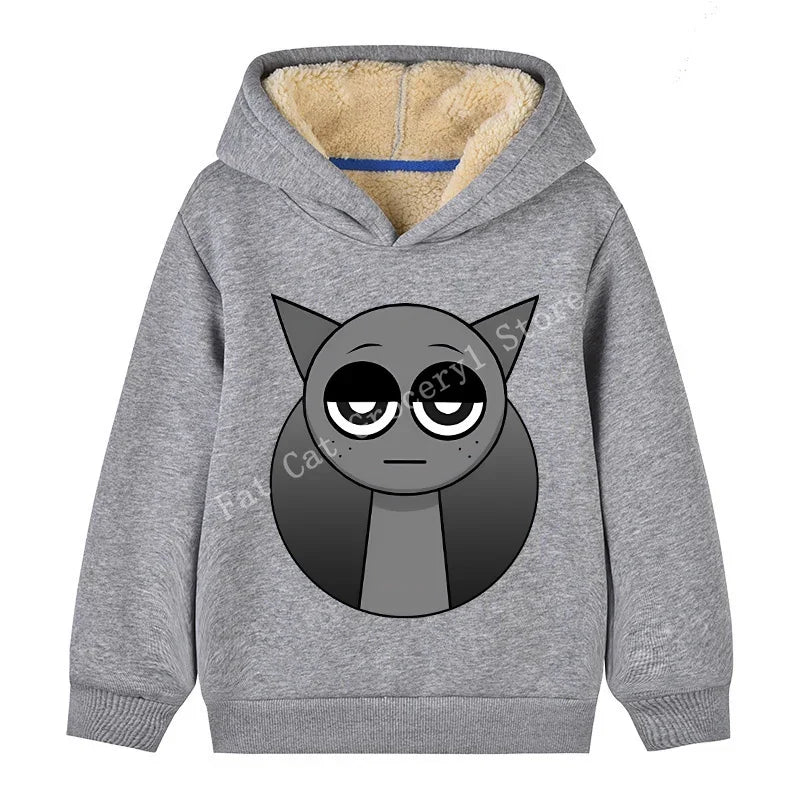 Sprunki Cute Hoodies Kids Incredibox Anime Action Figures Sweatshirt Boys Girl Winter Thickening Children Clothes Gift Hot Sales