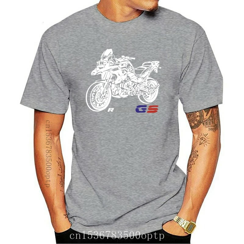 New 2023 Pure Cotton Short Sleeves Hip Hop Fashion Motorcycle Motorrad R1250Gs R 1250 Gs R 1250Gs T-Shirt Cotton