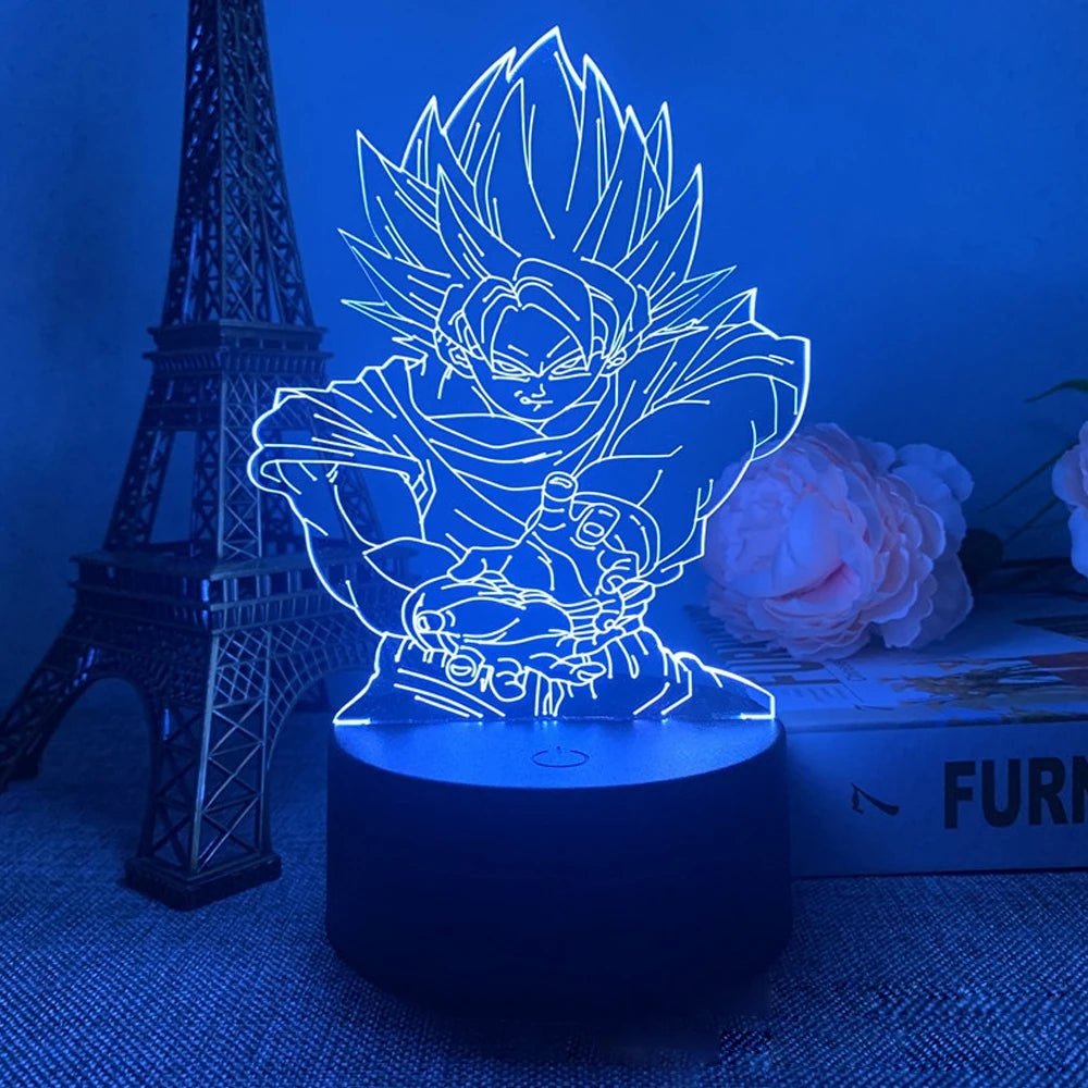 Anime Goku Vegeta Dragon Ball Z Super Saiyan 7/16 color remote control 3D Lamp LED Night Light Goku Jiren Broly Table Lamp Gift