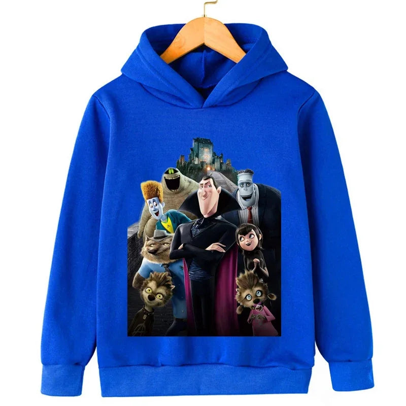 Hotel Transylvania New Cartoon 2-14 Years Old Kids Boys Hoodies Sweatshirts for Autumn Coats Teenager Boy Clothes Kid Girls Tops