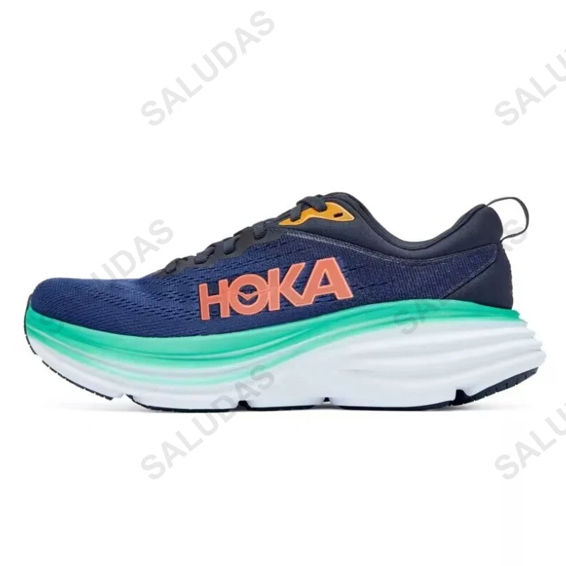 HOKA Bondi 8 Men Shoes Anti Slip Shock Absorption Road Running Shoes Women Light Breathable Tennis Shoes Unisex Outdoor Sneakers