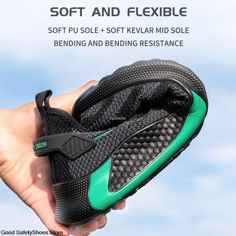 Women Safety Shoes Men For Work Shoes With Steel Toe Cap Puncture-Proof Work Sneakers Lightweight Breathable Work Safety Boots