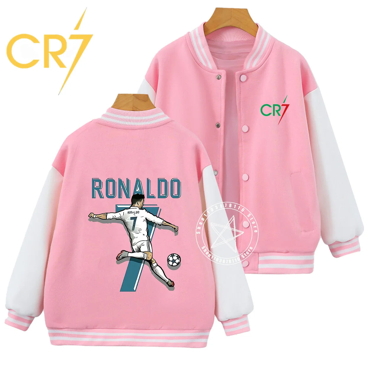 Autumn winter children handsome C Ronaldo personality print comfortable boys girls casual fashion kid thick baseball uniform