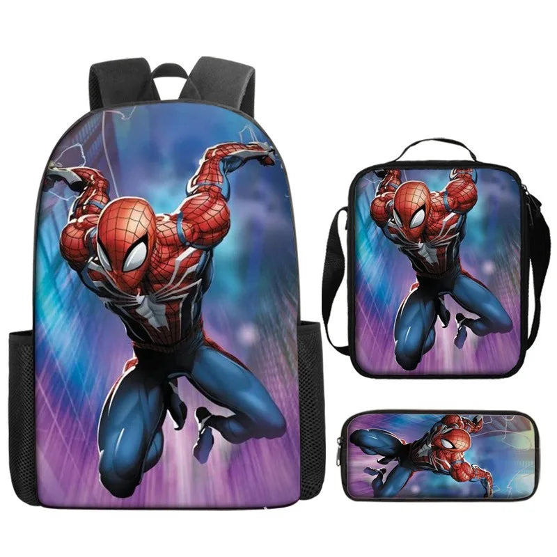 Marvel Comics Spider-Man Backpack Student Manga Cool Schoolbag Large Capacity Cartoon Fashion Light Backpack School Lunch Bag