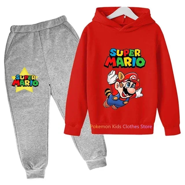 New Game Super Mario bros Set Kids Sweatshirt Children Jacket Boy Girl Clothes Spring Autumn Hoodie 3-14 years old Sweater Sales