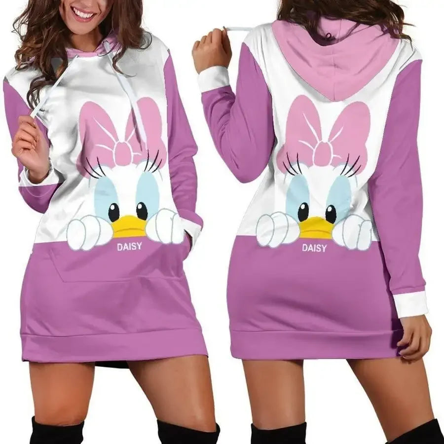 Disney Duck Hoodie Dress 3D All Over Print For Women