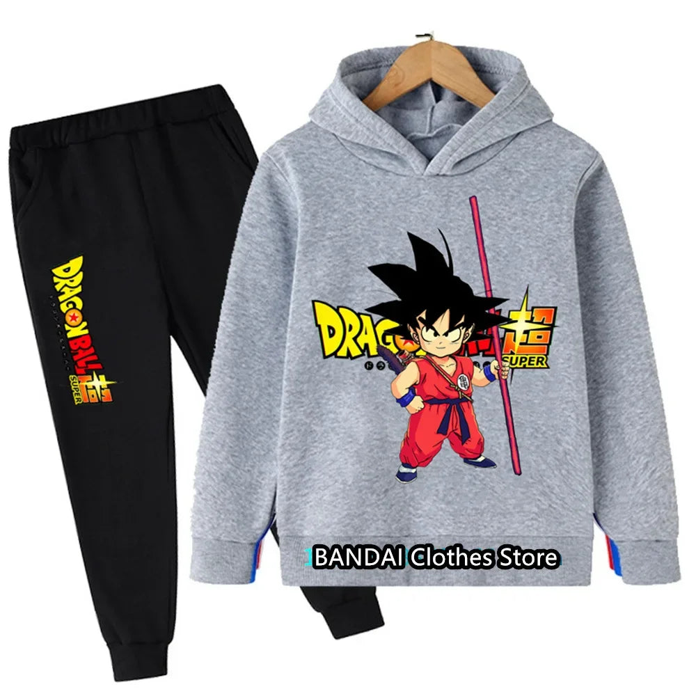 2024 New Dragonball Son-Goku Hoodies Boys Hoodies Kids Clothes Set Pullover Tracksuit Jogging Girls Sweatshirts Set 2 Pieces