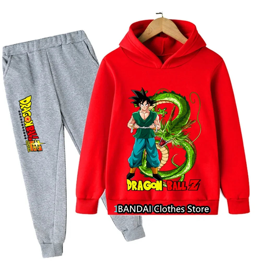 2024 New Dragonball Son-Goku Hoodies Boys Hoodies Kids Clothes Set Pullover Tracksuit Jogging Girls Sweatshirts Set 2 Pieces