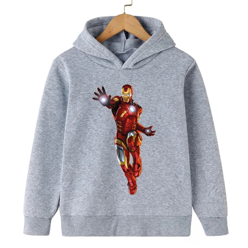 New Kids Spring Autumn Deadpool Hoodies Fashion Cartoon Printing Baby Boys Clothes Boys Casual Tops Sweatshirts 2-14Years Old