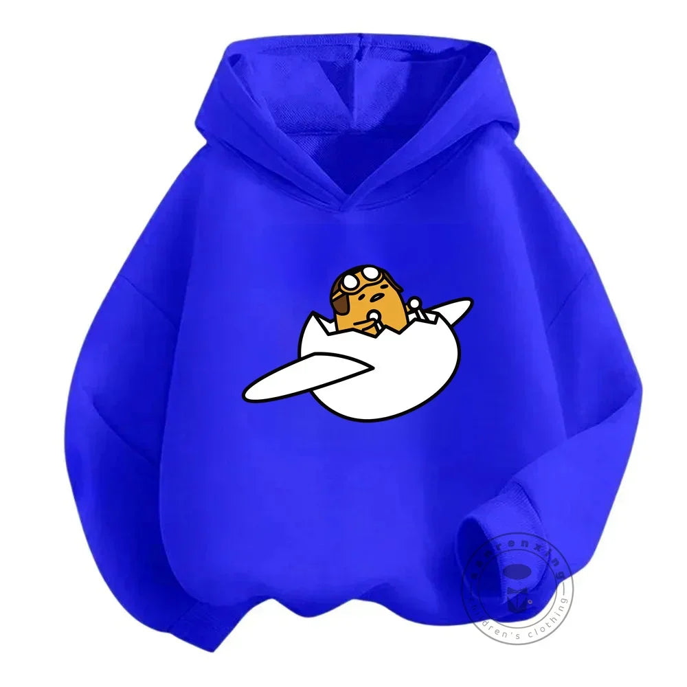 Kids Gudetama Hoodie Boys Girls Beautiful Clothes Sweatshirt Long Sleeve Sanrio Cartoon Print Top Pants Casual New Fall 2024