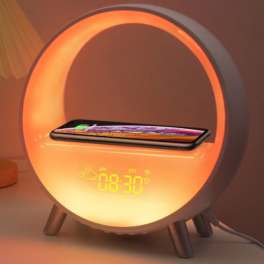 Smart LED Simulated Sunset Wake Up Light Electronic Alarm Clock Bluetooth Speaker Bedside  Atmosphere Night Light Home Decor