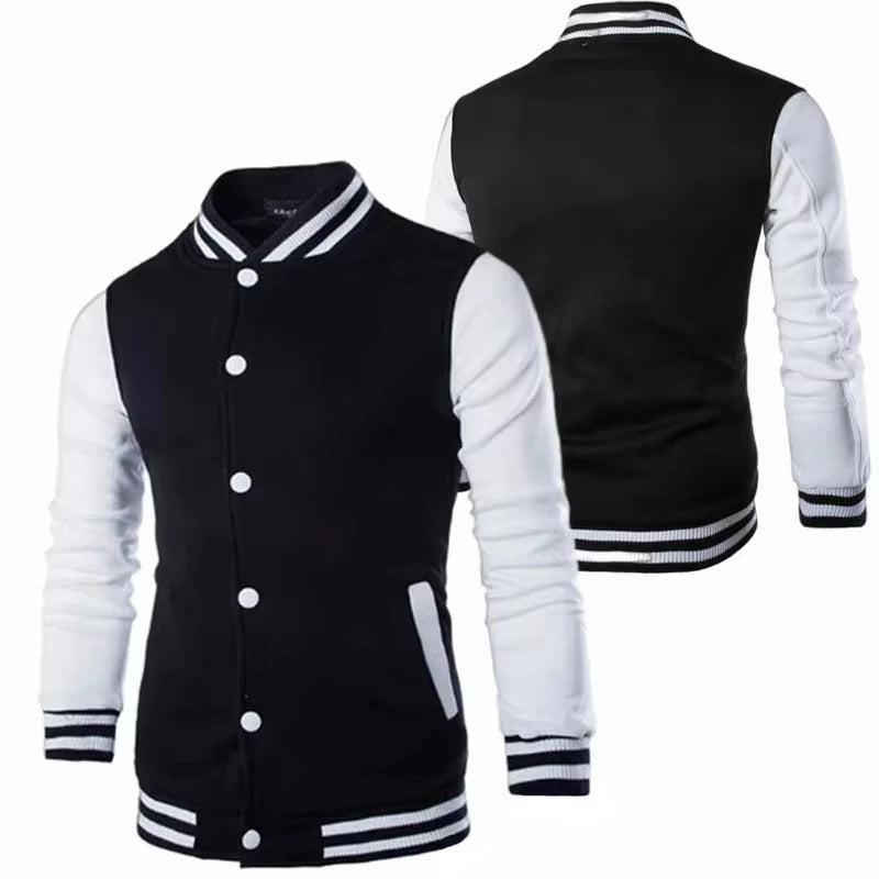 Fashion Slim Fit Baseball Men's Coat Personalized Casual Sports Male Jacket New Printed Stand Up Collar Cardigan Outwear 2023