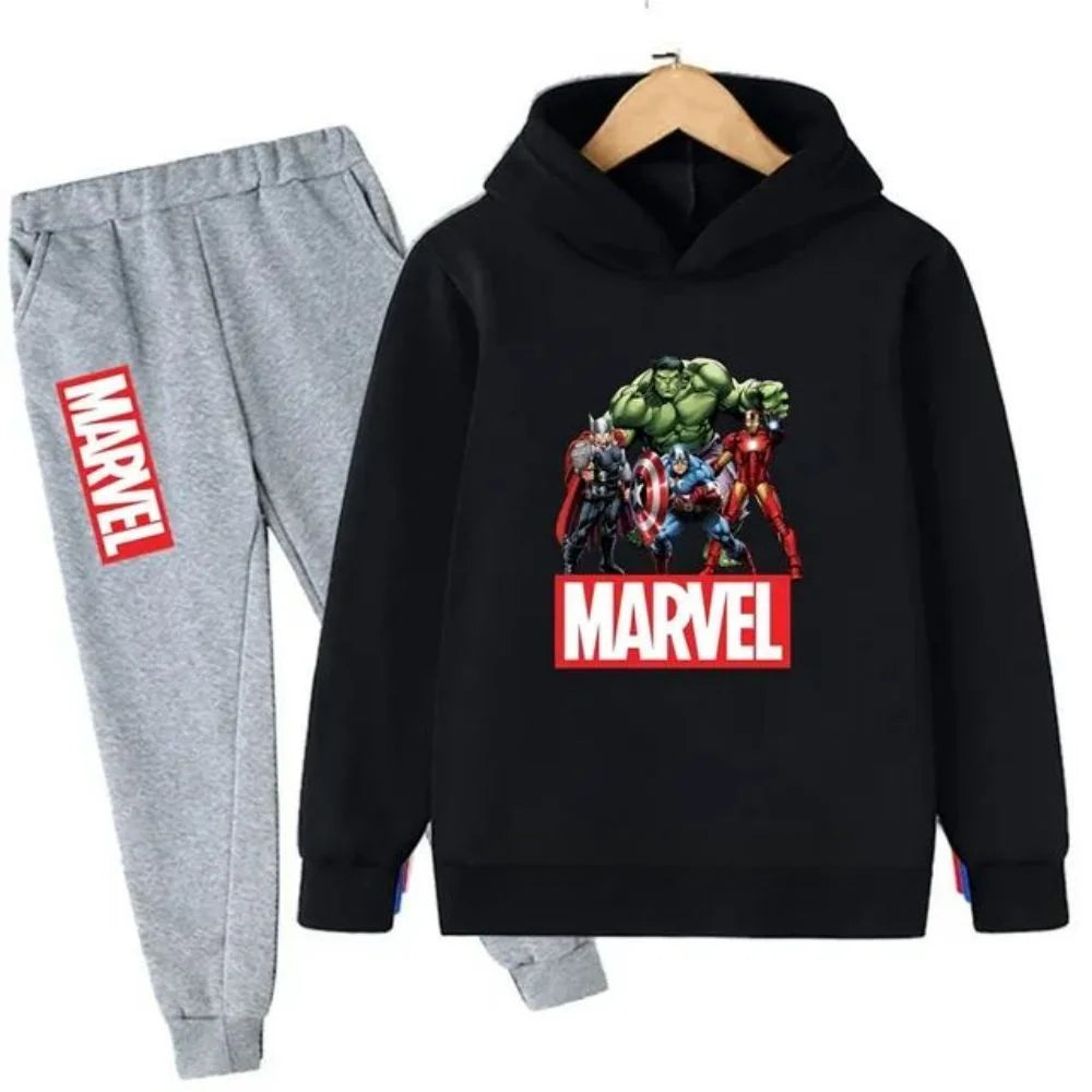 Kids Cartoon Green Giant Super Hero Superstar Boys Girls Spring/Autumn Clothing Children's Fashion Hoodie Pants Set 2-14 Years