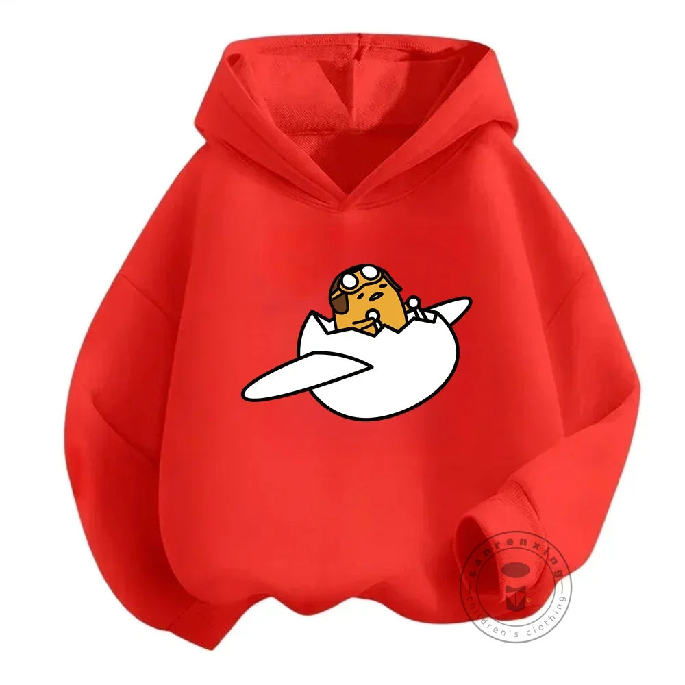 Kids Gudetama Hoodie Boys Girls Beautiful Clothes Sweatshirt Long Sleeve Sanrio Cartoon Print Top Pants Casual New Fall 2024