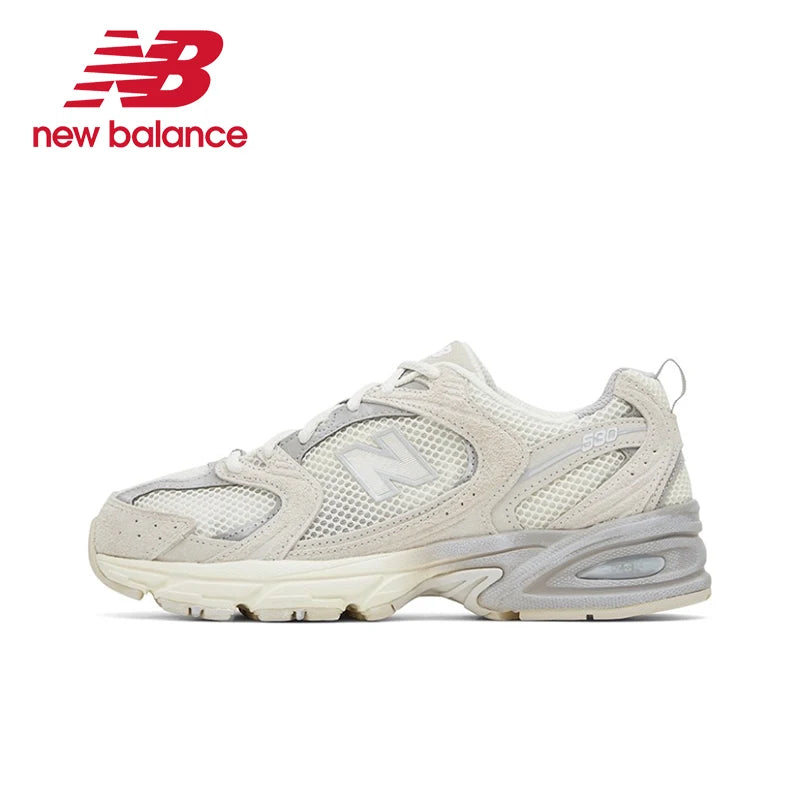 Original New Balance NB 530 Classic Vintage Mesh Fabric Faux Leather Casual Men's and Women's Running Shoes White Silver MR530SG