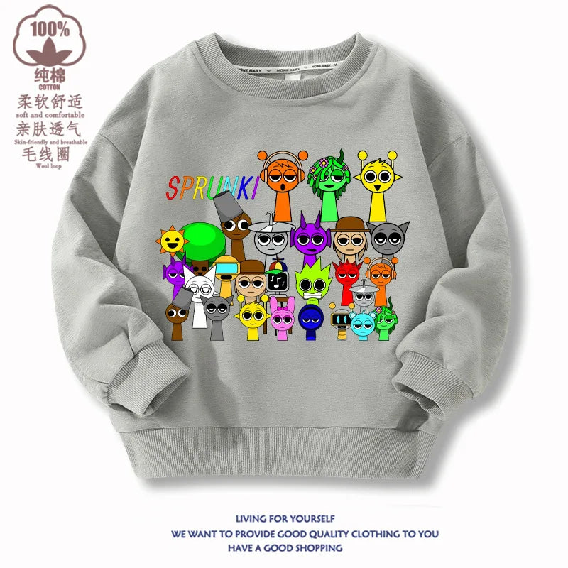 Sprunki Hoodie Clothes For Kids Incredibox Hoodies Sweatshirt Winter Hoodies Soft Cotton Sweatshirt Hoodie keep Warm Hoodie