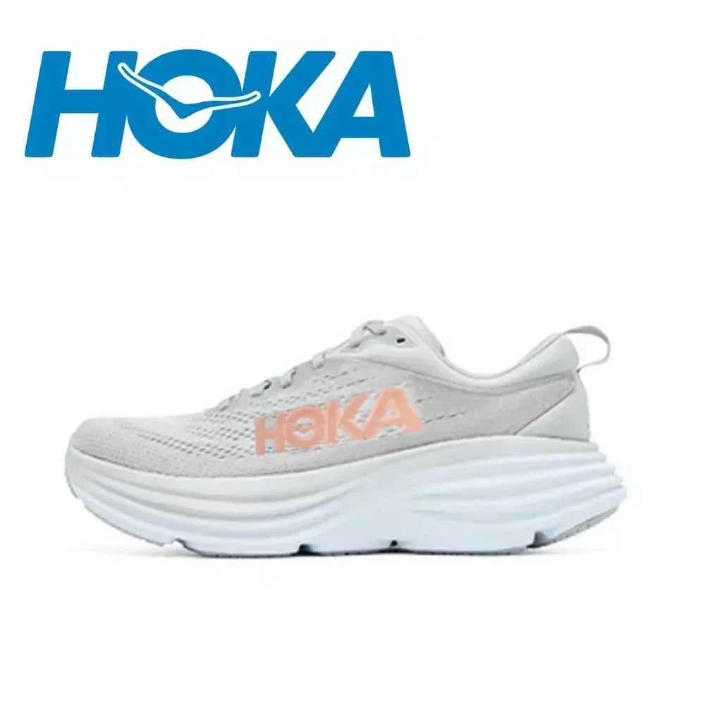 HOKA  Bondi 8 Lightweight Jogging Outdoor Running Shoes Marathon Trail Cushioning Shoes Elastic Womens Men