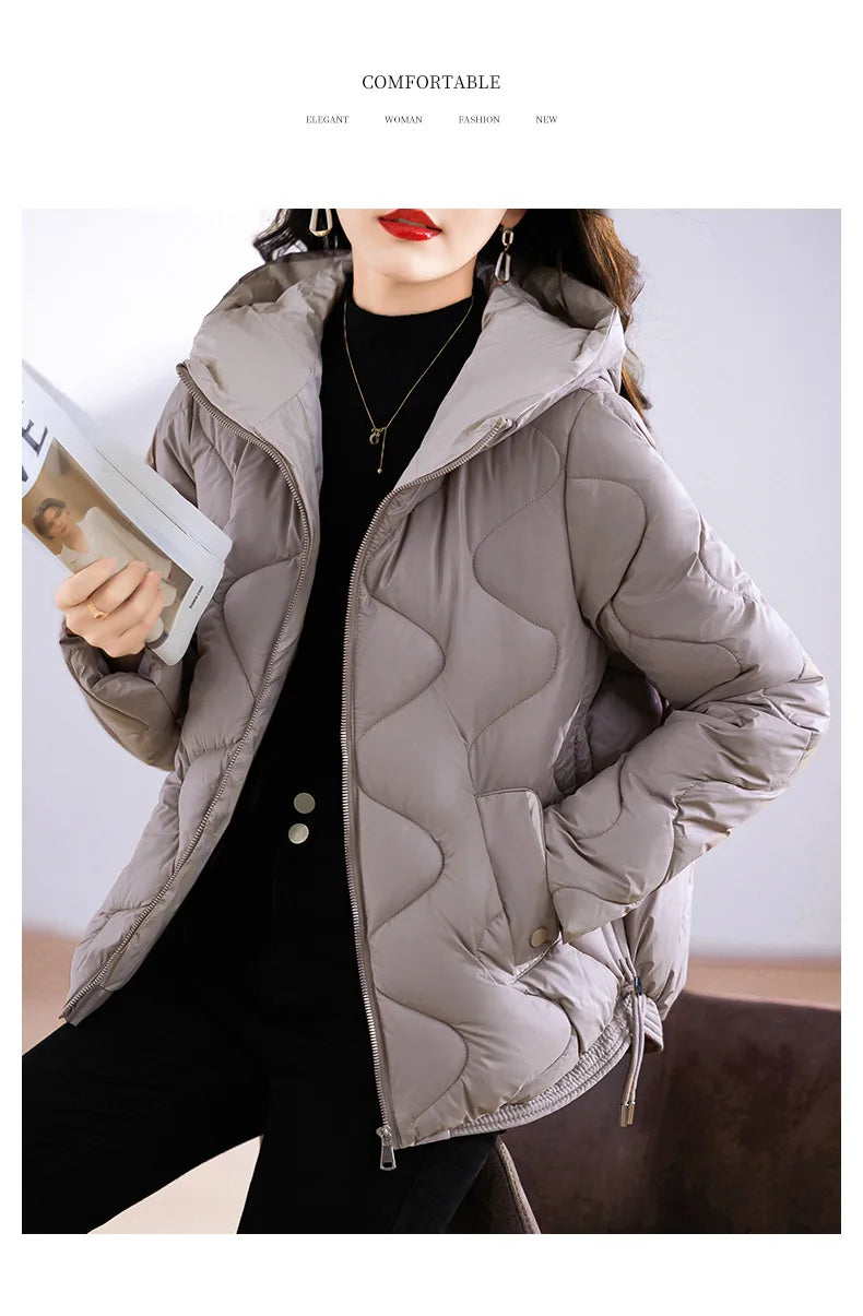 Winter Jacket Women 2023 New Outerwear Korean Clothes Women Coat Hooded Cotton Parkas Harajuku Ladies Quilted Coat Streetwear