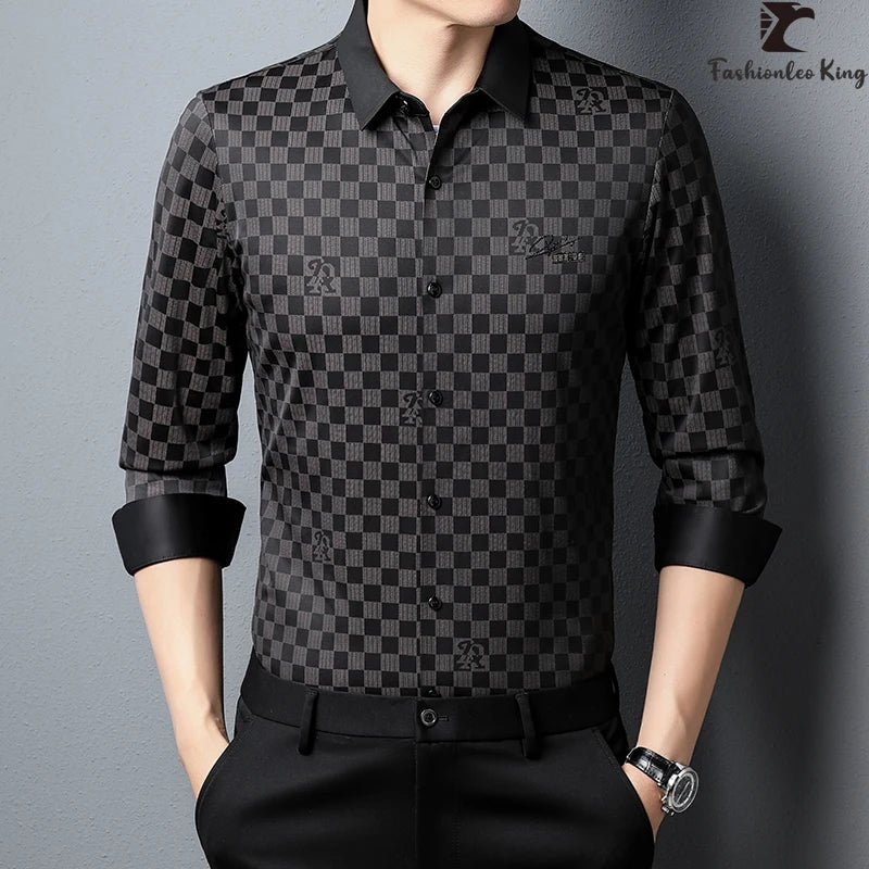 New Fashion Brand Luxury Traceless Polo Men  Clothing