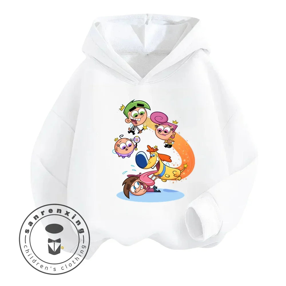 Cartoon The Fairly OddParents Baby Girl Boy Long Sleeve Pullover Sports Boy Girl Autumn Winter Children's Sweatshirt 1-16Y