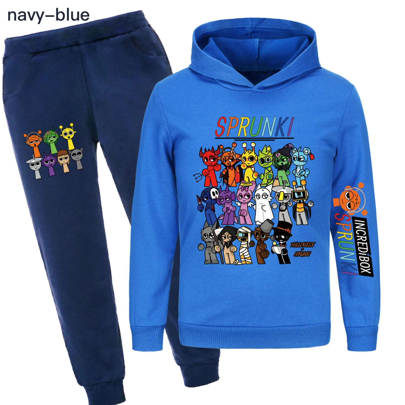 Sprunki Clothes Kids Game Cartoon Incredibox Jumper Boys Fashion Long Sleeve Sweatshirts+ Pants 2pcs Suits Toddler Girls Outfits