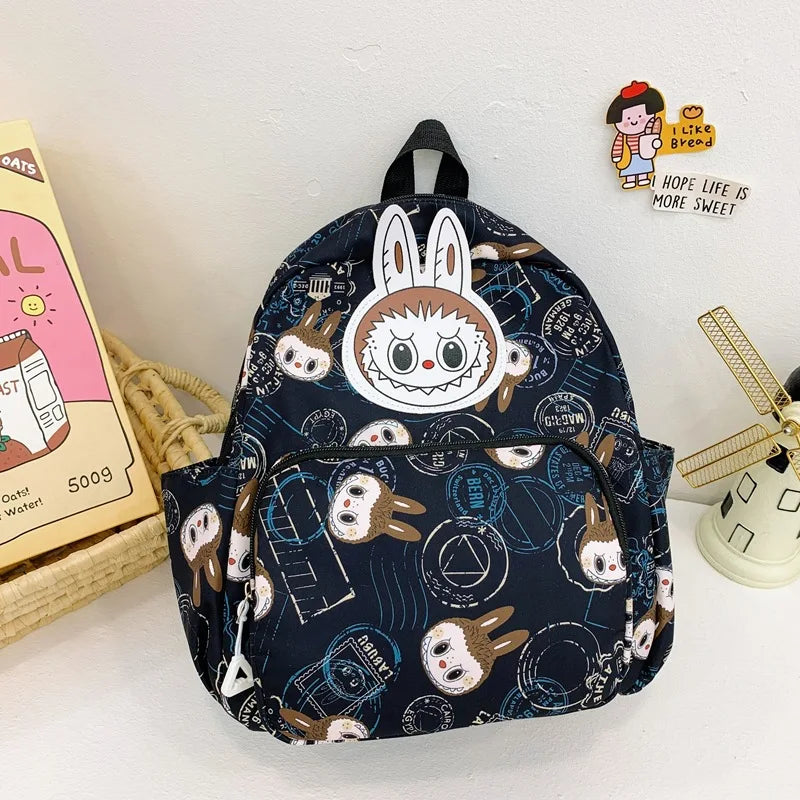 Cartoon Labubu Backpack Kawaii Brown Monster Kids Messenger Bag Cute Student Shouder Bag Outdoor Travel Use Children's Gift EB18