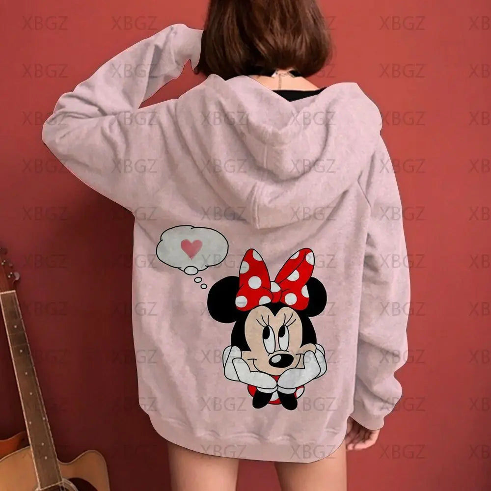 2022 Top Sweatshirt Woman Mickey Women's Men's Children's Hoodie Sweatshirts Couple Outfit Clothing Fashion Hoodies Minnie Mouse