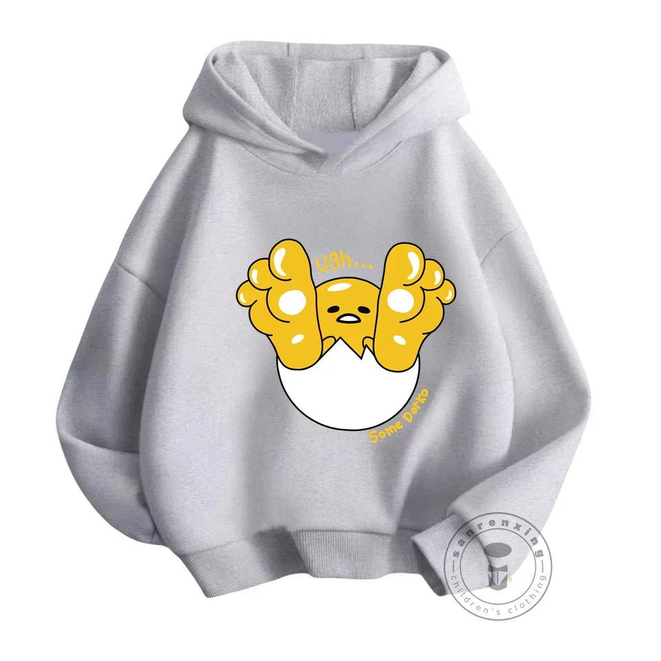 Kids Gudetama Hoodie Boys Girls Beautiful Clothes Sweatshirt Long Sleeve Sanrio Cartoon Print Top Pants Casual New Fall 2024