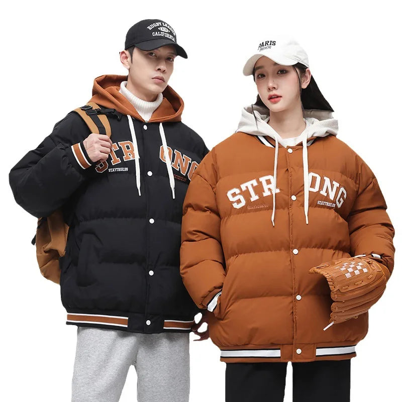 Baseball Uniform Cotton Parkas Hoodies Man Jackets Couple Keep Warm Winter Waterproof Coat Sports Women Outerwear Thick Clothing