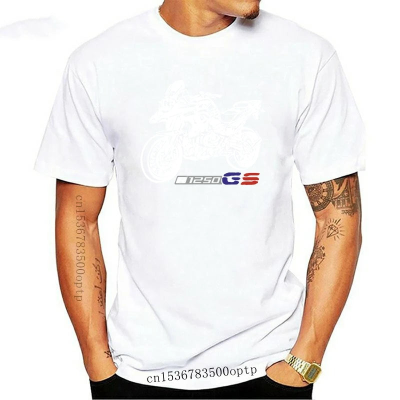 New 2023 Pure Cotton Short Sleeves Hip Hop Fashion Motorcycle Motorrad R1250Gs R 1250 Gs R 1250Gs T-Shirt Cotton