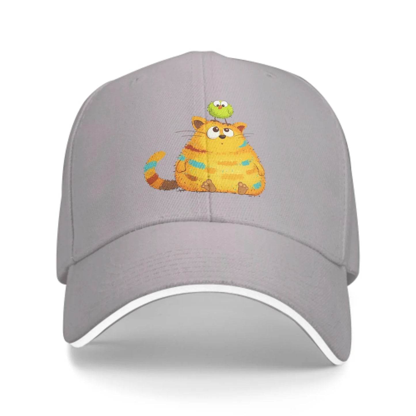 Cartoon Fat Cat Baseball Cap Stamping Printing Sandwich Duck Tongue Hat Spring Summer Fashion Washed Sports Outdoor Travel