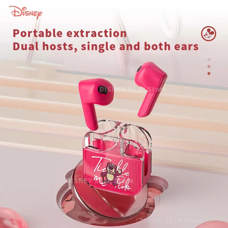 Disney Q53 HiFi Surround Sound Headset Stitch Angel Wireless Bluetooth Earbuds Noise Reduction Headphone Long Endurance